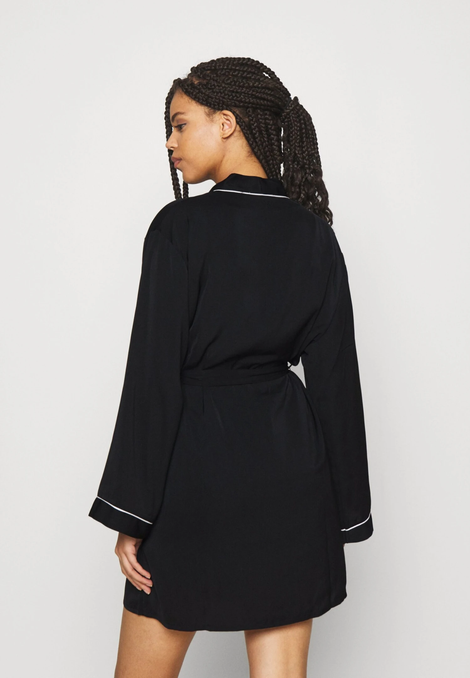 Anna Field Amanda Satin Dressing Gown - Badjas - Black - Afbeelding 3