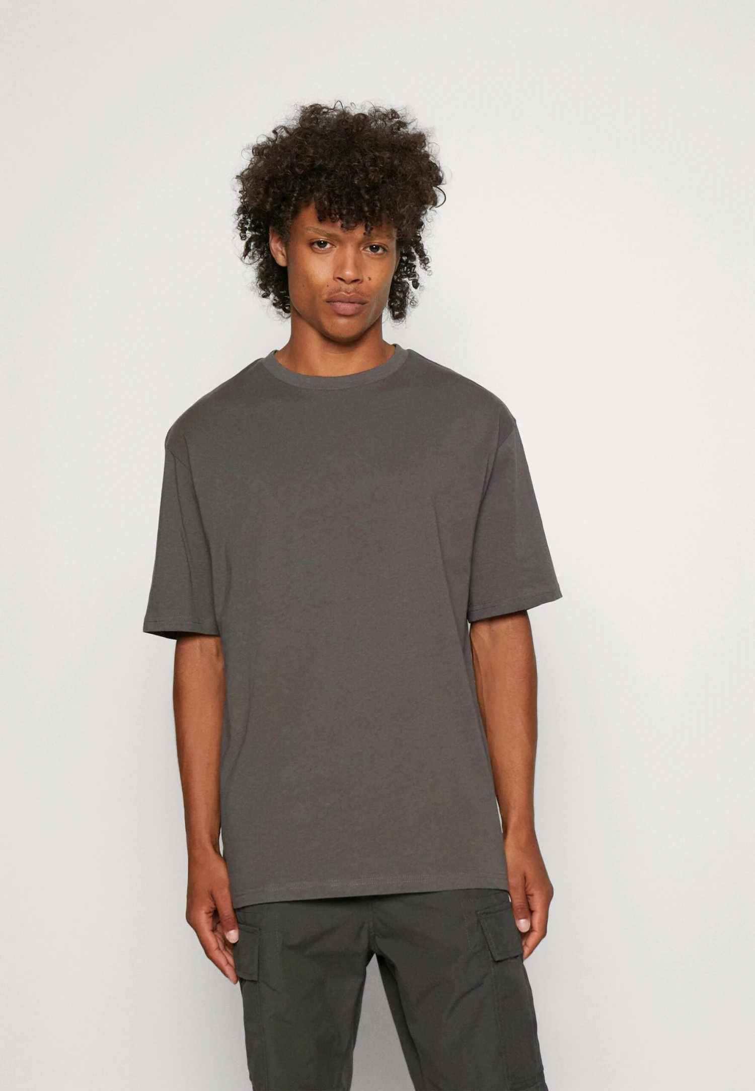 YOURTURN 3Pack Unisex - T-Shirt Basic - White/Dark Grey /Dark Brown - Afbeelding 4