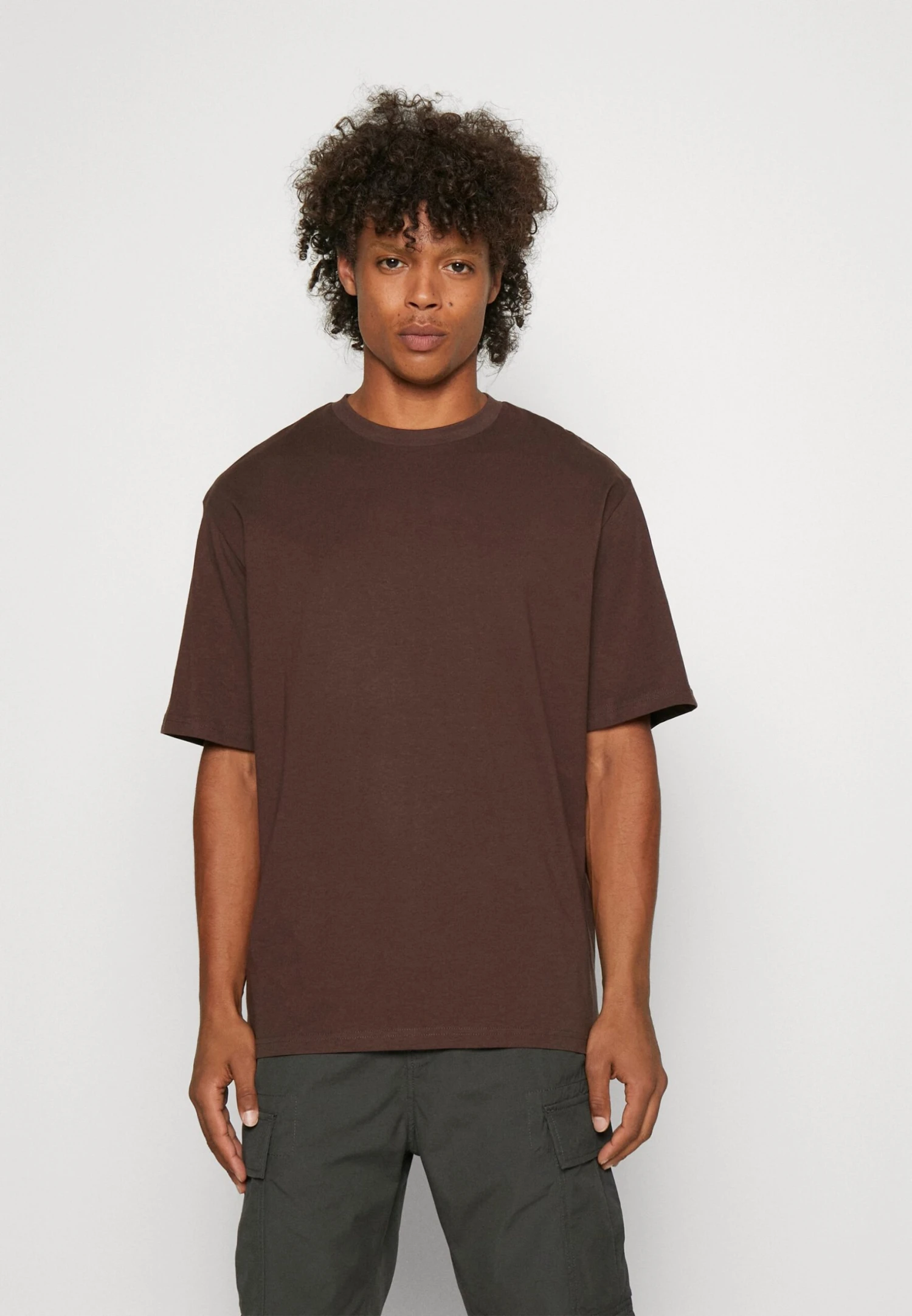 YOURTURN 3Pack Unisex - T-Shirt Basic - White/Dark Grey /Dark Brown - Afbeelding 2